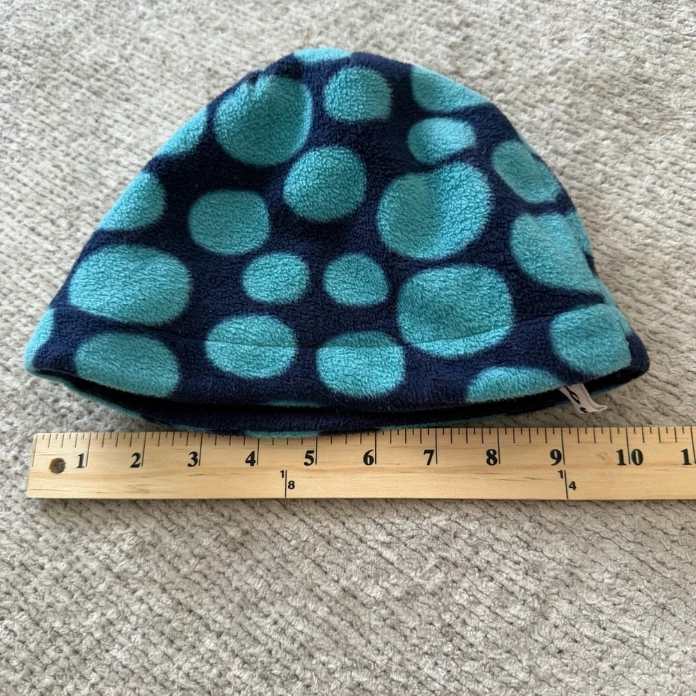 Hanna Andersson‎ Fleece Beanie Hat Blue Polka Dot Kids Warm Winter